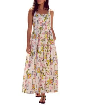 Next Allover Print Midi Sundress - Natural