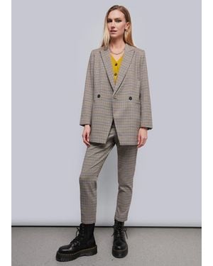 WILDFANG The Empower Plaid Double Breasted Blazer - Gray