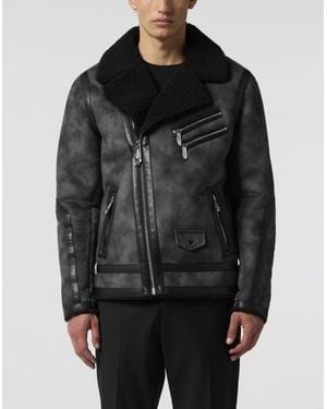 Philipp Plein Eco Shearling Jacket - Black
