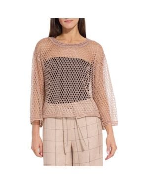 Lyssé Lettie Metallic Mesh Sweater - Brown