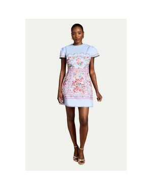 Coast Placement Print Short Sleeve Mini Dress - White