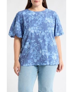 Sugarlips Borage Puff Sleeve Top - Blue