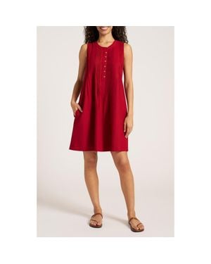 Matty M Helena Pleat Shift Dress - Red