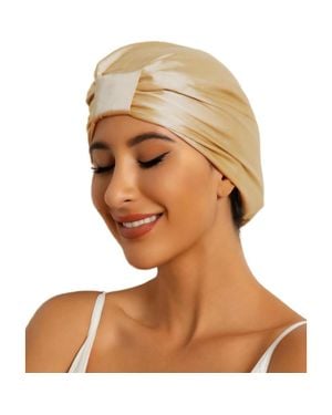 SILKSILKY Pure Silk Double Layer Night Bonnet - Brown