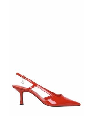 Maje Patent Leather Slingback Pumps - Red