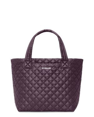 MZ Wallace Small Metro Deluxe Quilted Nylon Tote - Purple