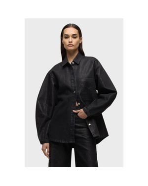 Hudson Jeans Barrel Sleeve Shacket - Black