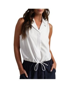 Rhone Mirage Sleeveless Performance Button-Up Shirt - White
