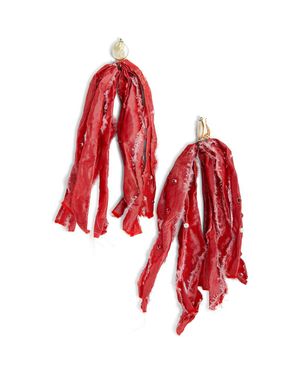 Isshi Amaranthus Drop Earrings - Red