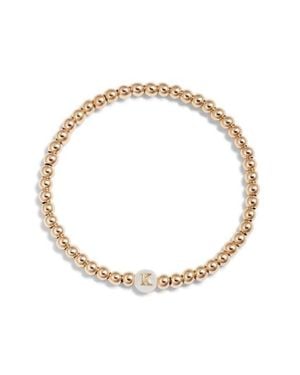 Nashelle Mother Of Pearl Initial Beaded Bracelet - White