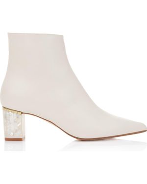 freya rose June Pearl Heel Ankle Boots - White