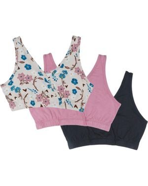 Everly Grey Paisley During & After 3-Piece Maternity/Nursing Sleep Bras - Pink