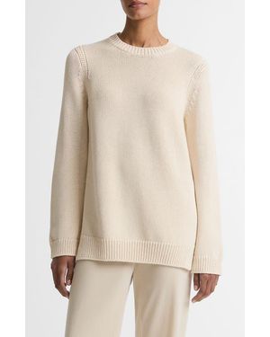 Vince Cotton Blend Tunic Sweater - Natural