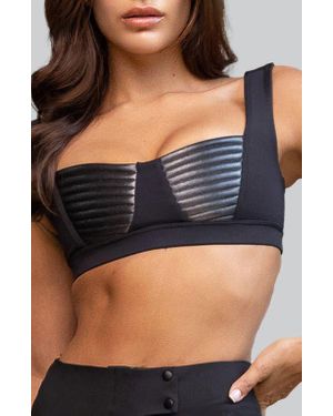 Heroine Sport Nova Metallic Inset Sports Bra - Black