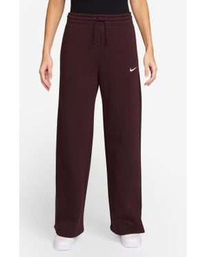 Nike Sportswear Phoenix High Waist Wide Leg Sweatpants - Red