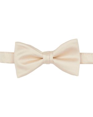 Brooklyn Brigade Solid Satin Pre-Tied Bow Tie - Natural