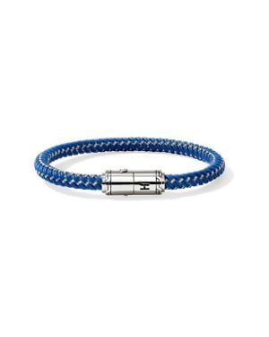 John Hardy Cord Bracelet, Sterling, Rubber - Blue