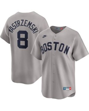 Nike Carl Yastrzemski Boston Sox Throwback Cooperstown Collection Limited Jersey - Gray