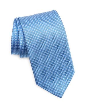 David Donahue Neat Silk Tie - Blue