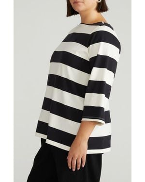 UNIVERSAL STANDARD Belle Breton Stripe Top - Natural