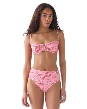 Kate Spade Ruched Underwire Bra Swim Top Swimsuit - Red