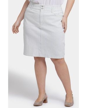 NYDJ Stripe Denim Skirt - Gray