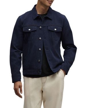 Barefoot Dreams Brushed Cotton Twill Trucker Jacket - Blue