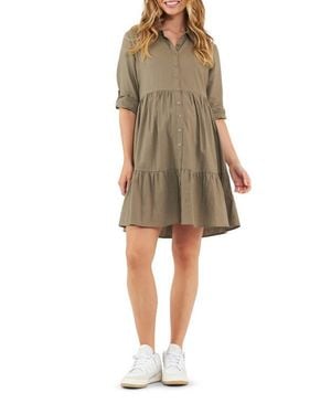 Ripe Maternity Adel Linen Dress - Natural