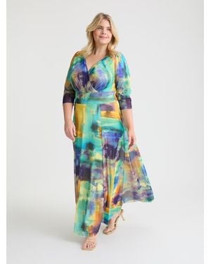 Scarlett & Jo Verity Abstract Print Maxi Gown - White