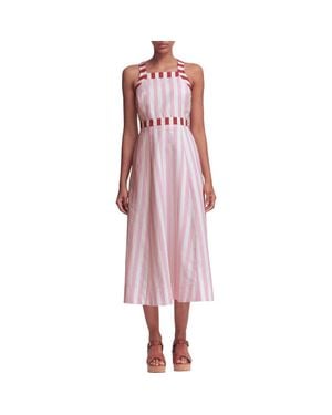 Boden Cross Back Linen Blend Dress - Pink