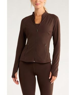 Zella Studio Luxe Active Jacket - Brown