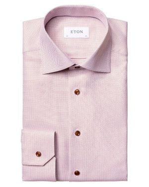 Eton Classic Fit Cotton Dobby Dress Shirt - Pink