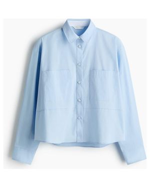 H&M Relaxed-Fit Cotton Shirt - Blue
