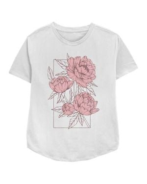Lost Gods Distressed Peonies Graphic T-Shirt - White