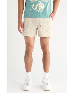 Honor The Gift Logo Embroidered Swim Trunks - Natural