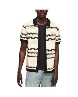 Lucky Brand Crochet Button Down Sweater - White