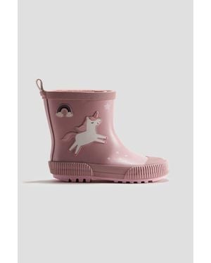 H&M Fleece-Lined Rubber Boots - Pink