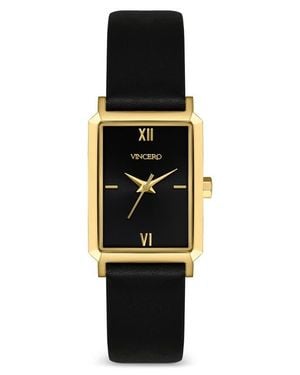 Vincero Ava Leather Strap Watch, 20Mm X 14Mm - Black