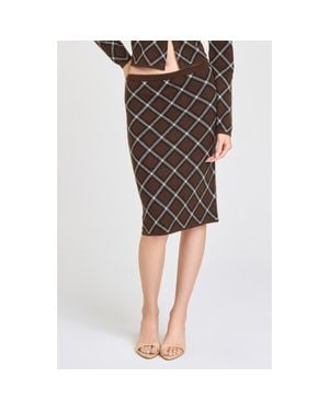 Wayf Willa Leopard Print Sweater Skirt - Black