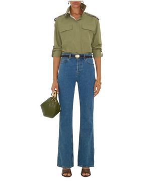 Burberry High Rise Bootcut Jeans - Blue