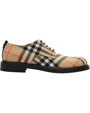 Burberry Check Pembroke Derby Shoes - Brown