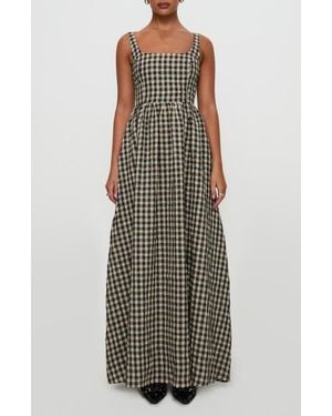 Princess Polly Cartmel Gingham Check Maxi Dress - Black