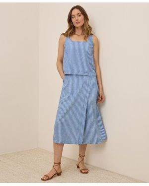 Pact Canopy Linen Wrap Skirt Made With Organic Cotton - Blue