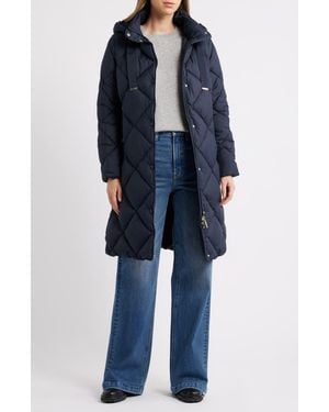 Sam Edelman Hooded Puffer Coat - Blue