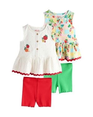 Next Kids' Cotton Tanks & Shorts Assorted 4-Pack - Red