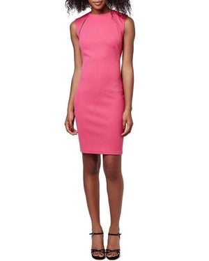 TOPSHOP Ribbed Cutout Body-Con Dress - Pink