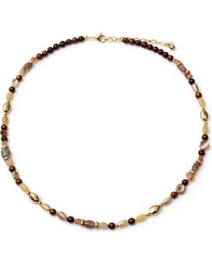 Panacea Semiprecious Stone Necklace - Metallic