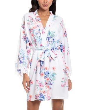 In Bloom Carter Lace Trim Satin Wrap - White