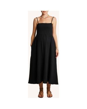 Nom Maternity The Easy Smocked Maternity Midi Dress - Black