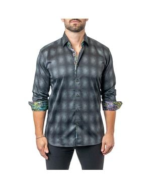 Maceoo Fibonacci Carbon 17 Contemporary Fit Button-Up Shirt - Blue